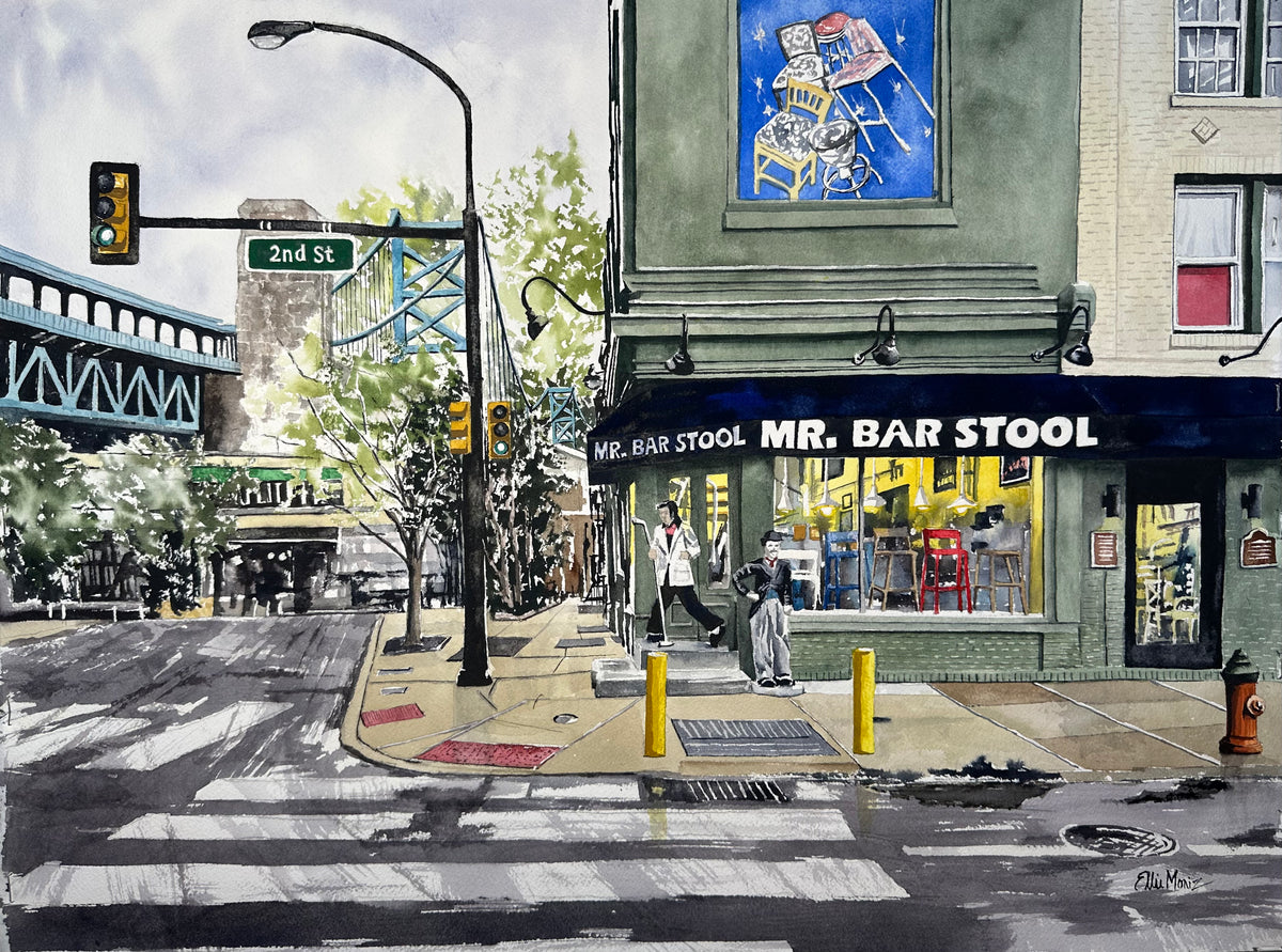 Mr. Bar Stool Ellie Moniz Watercolors